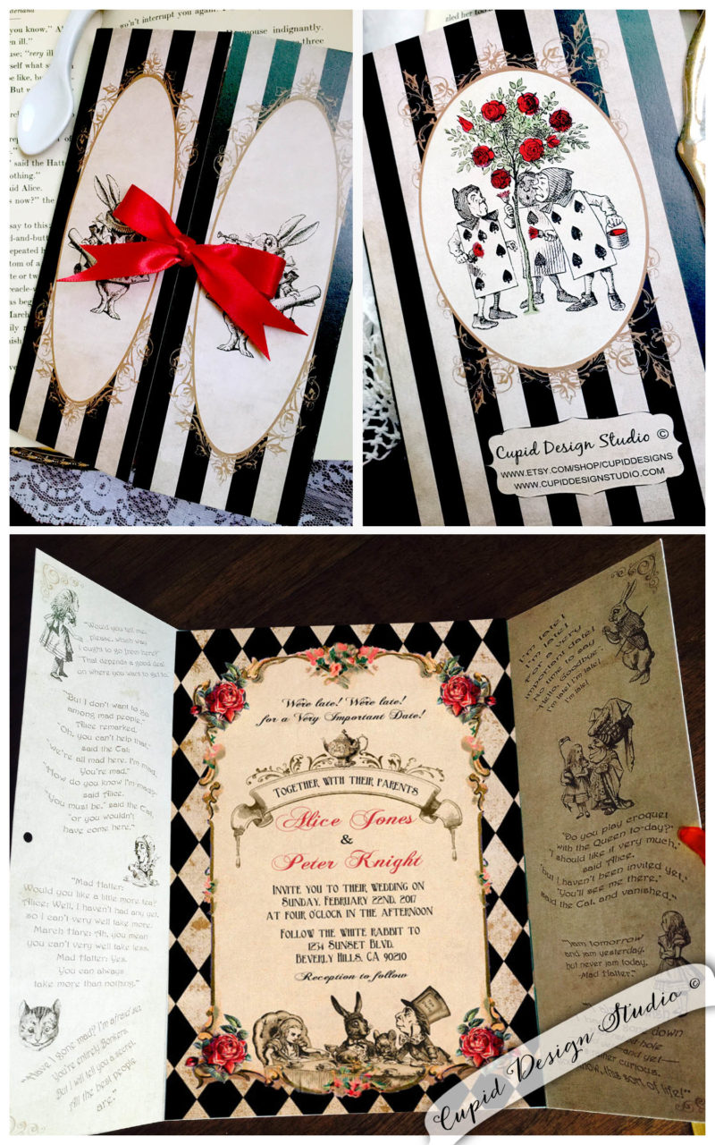 https://www.cupiddesignstudio.com/wp-content/uploads/2017/10/Alice-in-Wonderland-red-black-gold-vintage-gatefold-romantic-elegant-unique-Wedding-Birthday-party-invitation-e1541385438913.jpg