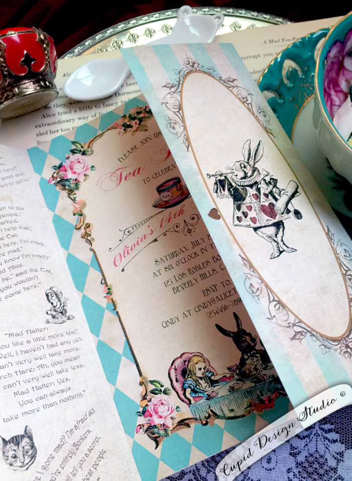 Tea Party Bridal Shower Alice In Wonderland Invite