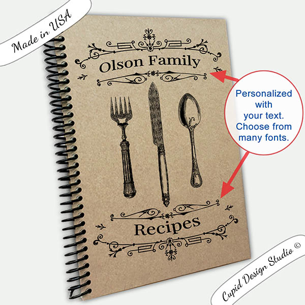 Family Cookbook Cover Design - Personalize name