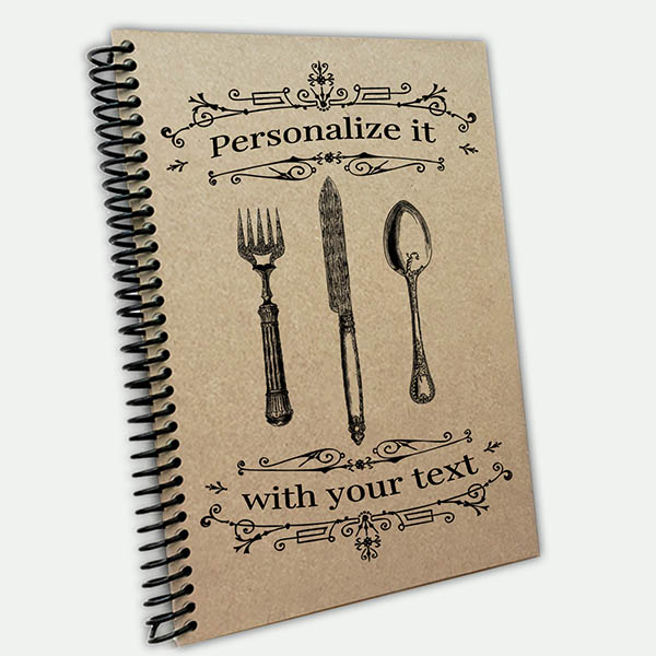 Personalized Family Recipe book, Unique Christmas gifts recycled cover